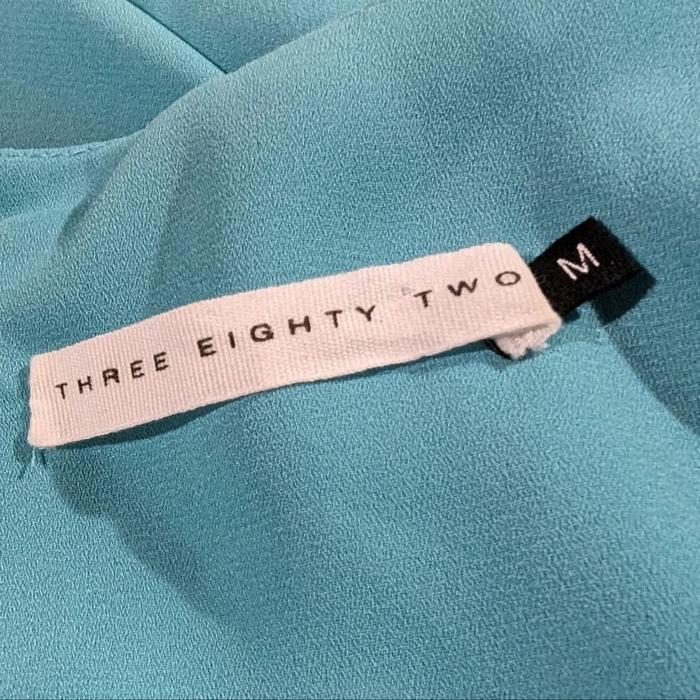 Three Eighty Two M Piper aqua racerback‎ chiffon mini asymetrical summer dress - Picture 3 of 5